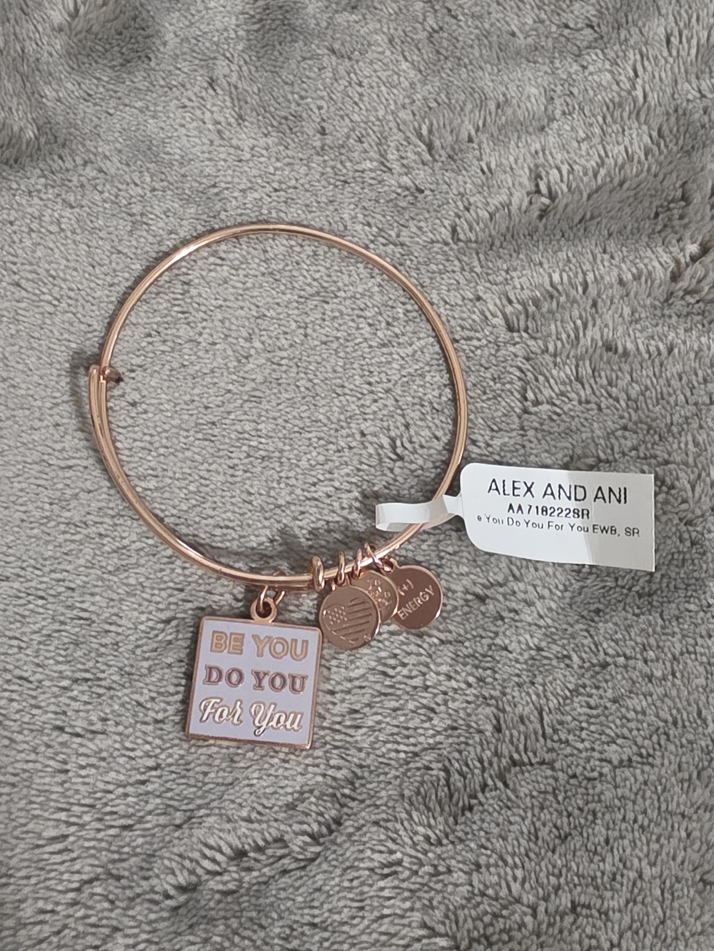 Alex and Ani Rose Gold Be You Do You For You Charm Bangle Bracelet